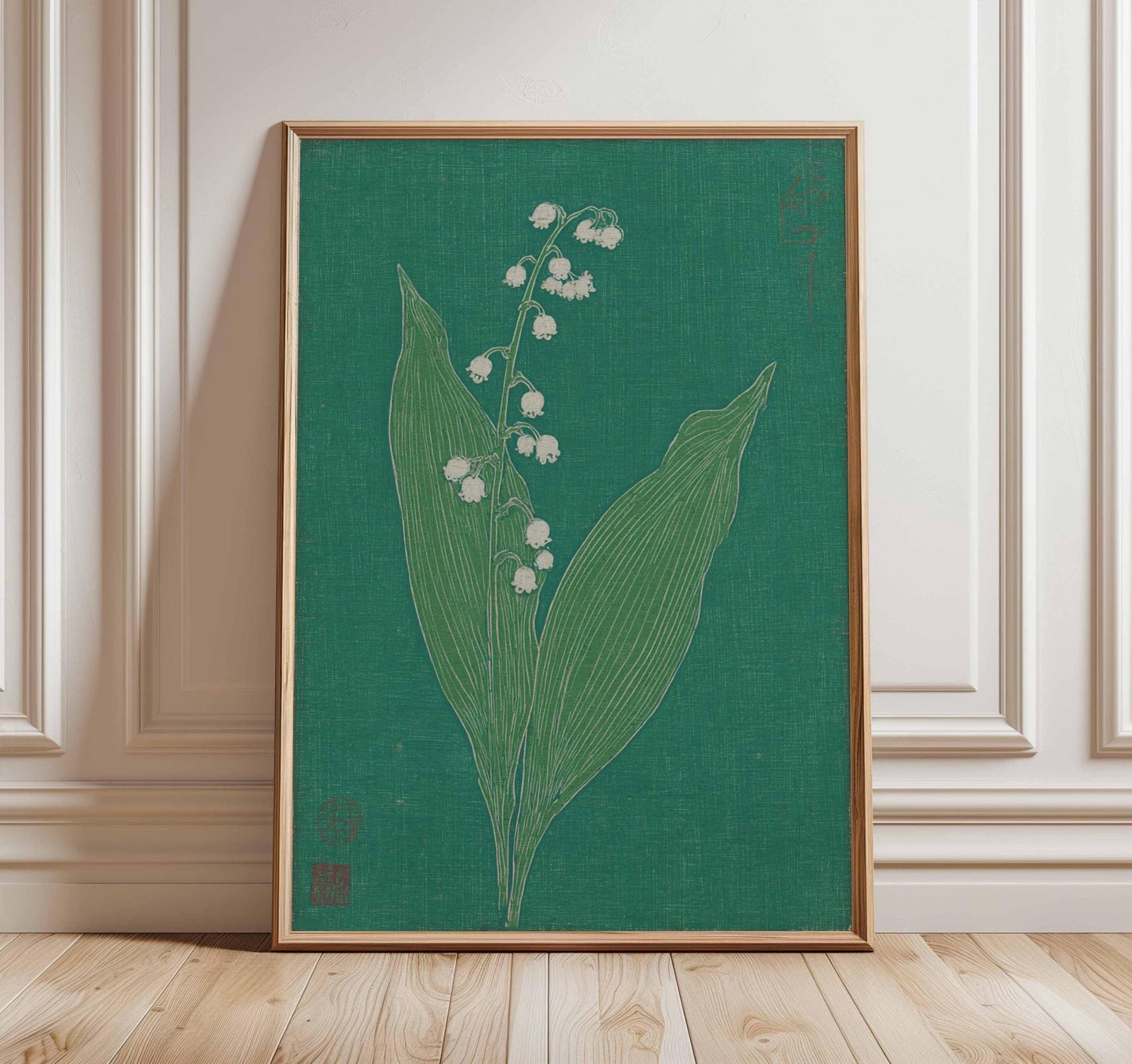 Lily of the Valley Canvas Wall Art, Minimalist Floral Decor, Botanical Print