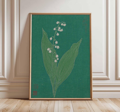 Lily of the Valley Canvas Wall Art, Minimalist Floral Decor, Botanical Print