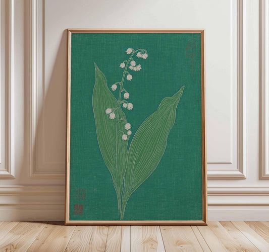 Lily of the Valley Canvas Wall Art, Minimalist Floral Decor, Botanical Print